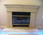 Light Colored Travertine Look Fireplace